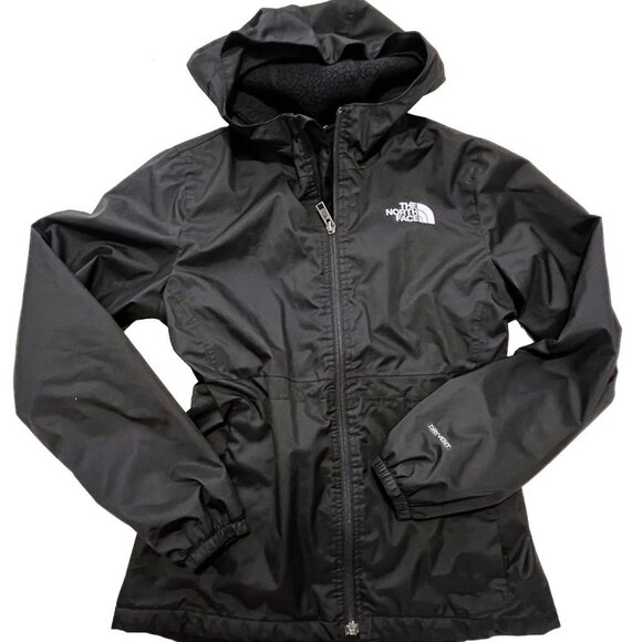 The North Face Jacket Girls Black DryVent Fleece Lined Hooded Rain Coat LG(12) - Picture 4 of 4